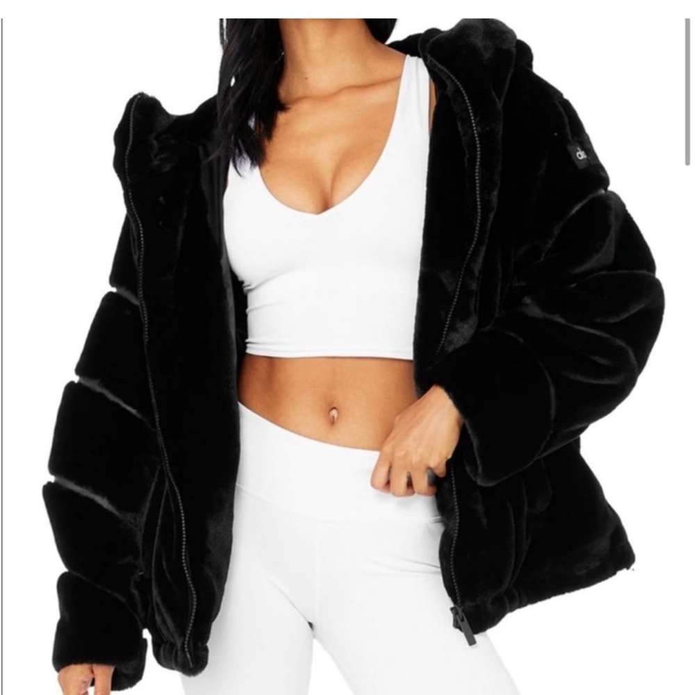 ALO Yoga Black knockout faux fur jacket